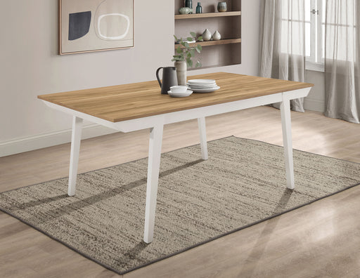 Anwar Rectangular Wood Dining Table Natural Acacia and Off White image