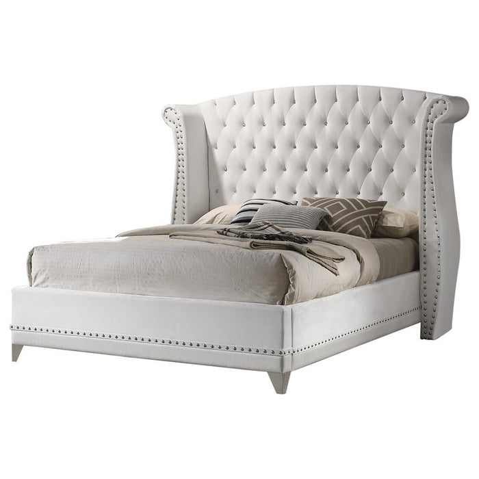 Barzini California King Wingback Tufted Bed White image