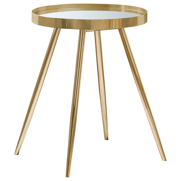 Kaelyn Round Mirror Top End Table Gold image