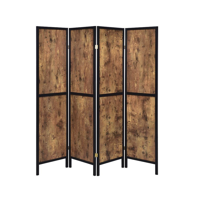 Deepika 4-panel Folding Screen Antique Nutmeg and Black